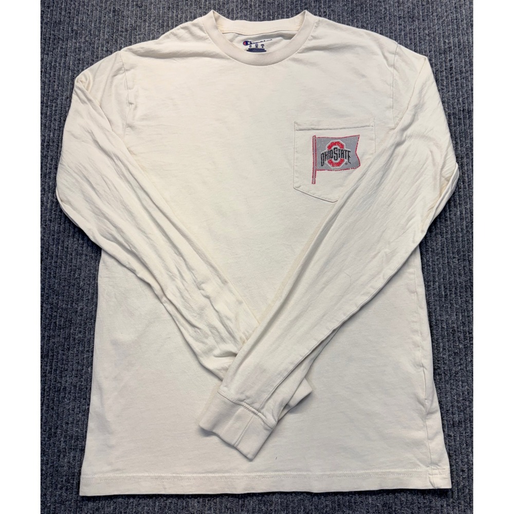 Champion Ohio State Buckeyes Tailgate Crew Long Sleeve Pocket T-Shirt Mens Small